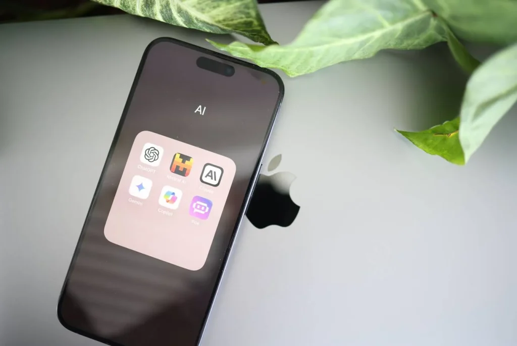 Popular AI apps displayed on smartphone screen